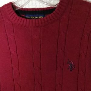 Polo cableknit sweater